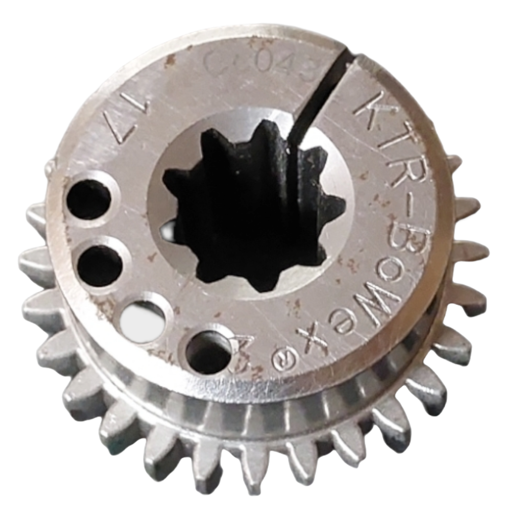 A close-up of the Bowex Vibration Coupling M24, showing its unique design.