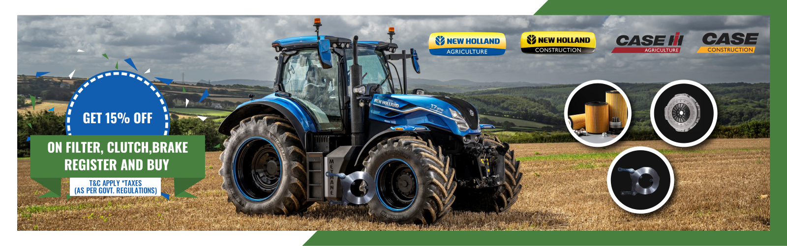 Discount on New Holland Clutch, Brake, and Filters - Register Now!