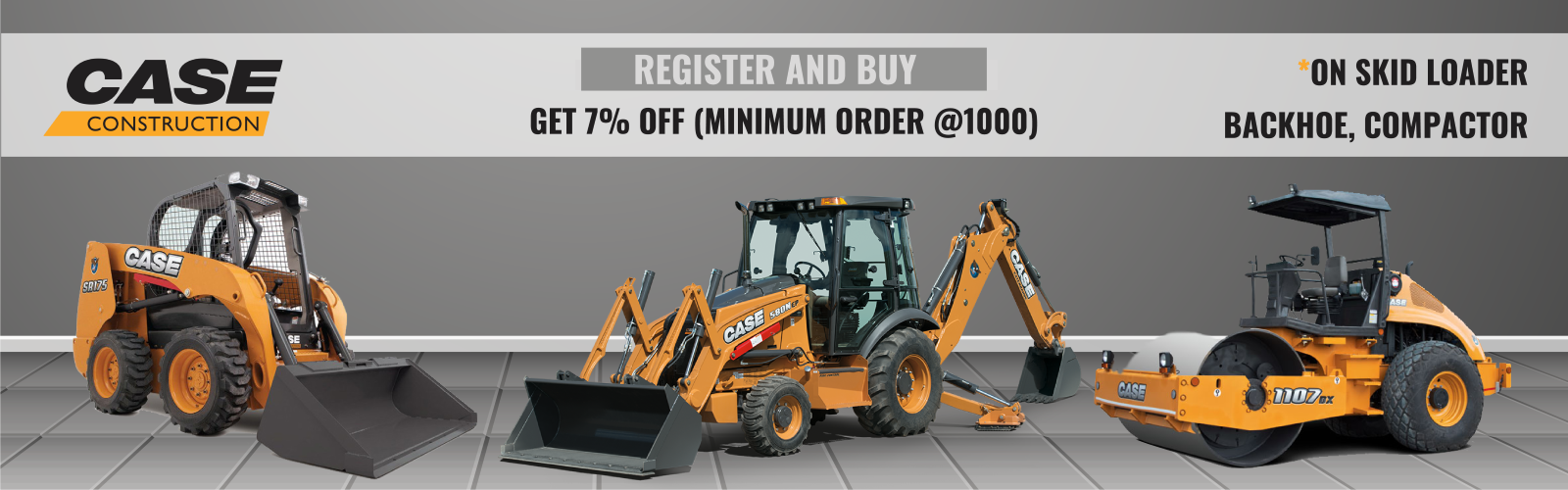Discount on Case Construction Compact Line Spares - Register Now!
